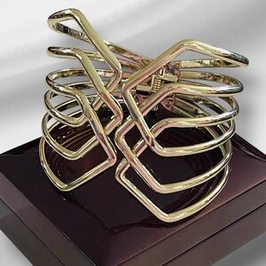 Gold Geometric Statement Cuff Bracelet